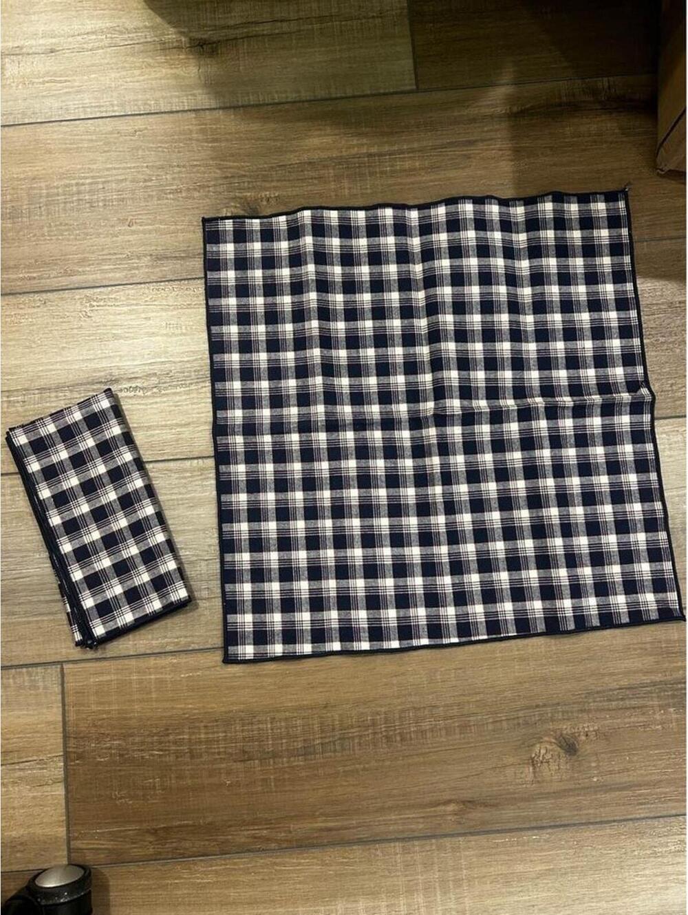 2 Longaberger JW Plaid Napkins fabric squares 17"